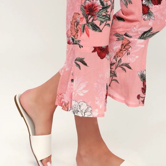 Lulus Tara White Nappa Leather Slide Sandals - Picture 3 of 4